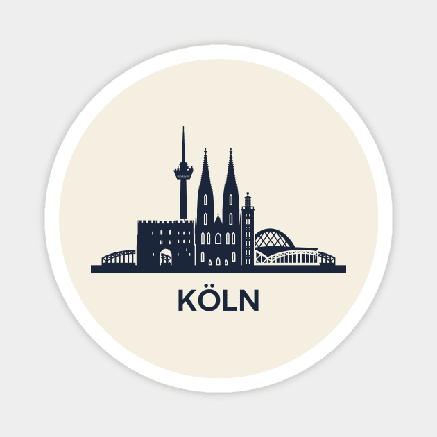 Cologne Skyline Emblem Magnet by yulia-rb